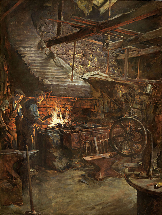 Картины кузнец. Stanhope Alexander Forbes, ra (British, 1857-1947). Крамской деревенская кузница. Кузница картина. Старая кузня в европейской живописи.